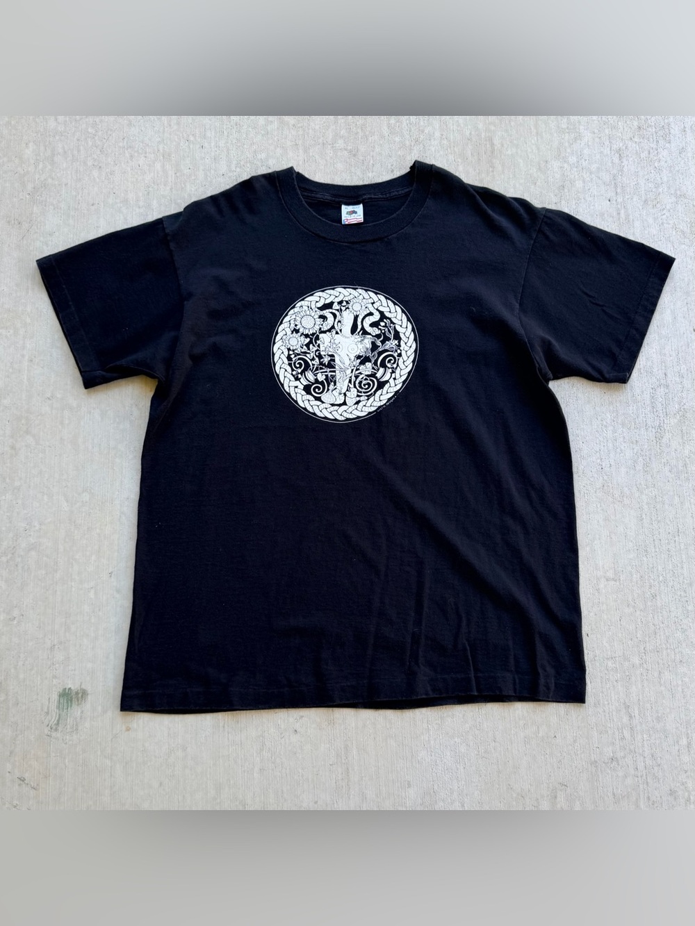 Vintage Celtic Religion T Shirt Snake Cross Single Stitch 90s USA FOTL